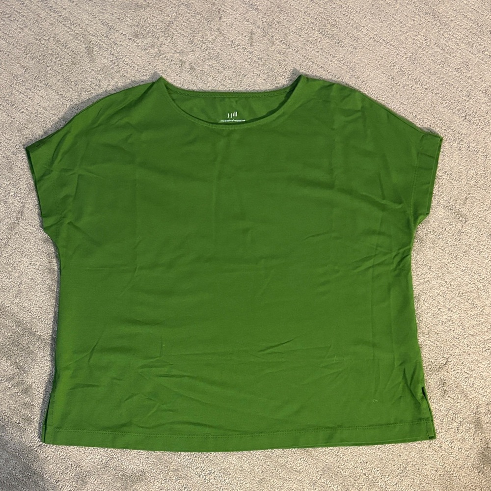 J. Jill Vibrant Green Luxe Supima Relaxed Tee*
